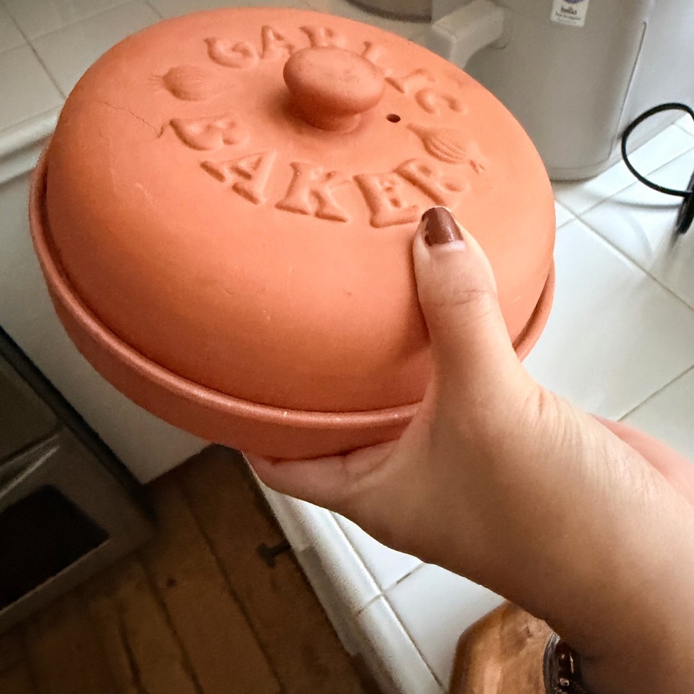 Vintage Terracotta Garlic Baker